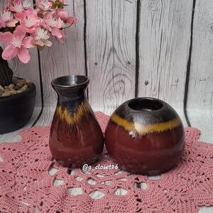 Drip Ceramic Votive Candle Holder and Bud Vase Set